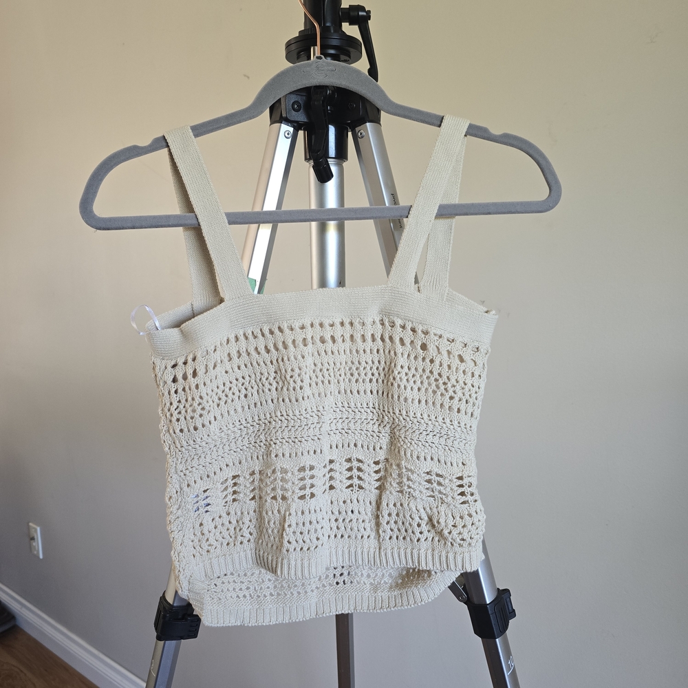 Elegant Cream Crochet Women Top